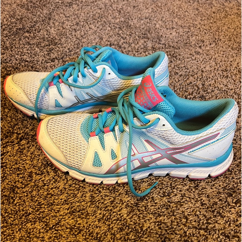 ASICS Womens Sneakers Size 8 Blue/White/Pink